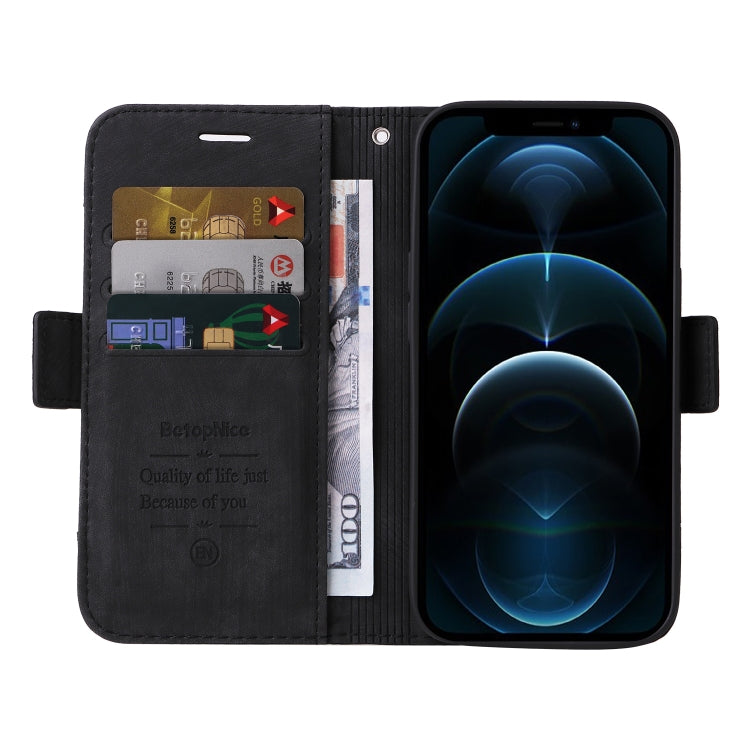 For iPhone 12 Pro Max BETOPNICE Dual-side Buckle Leather Phone Case