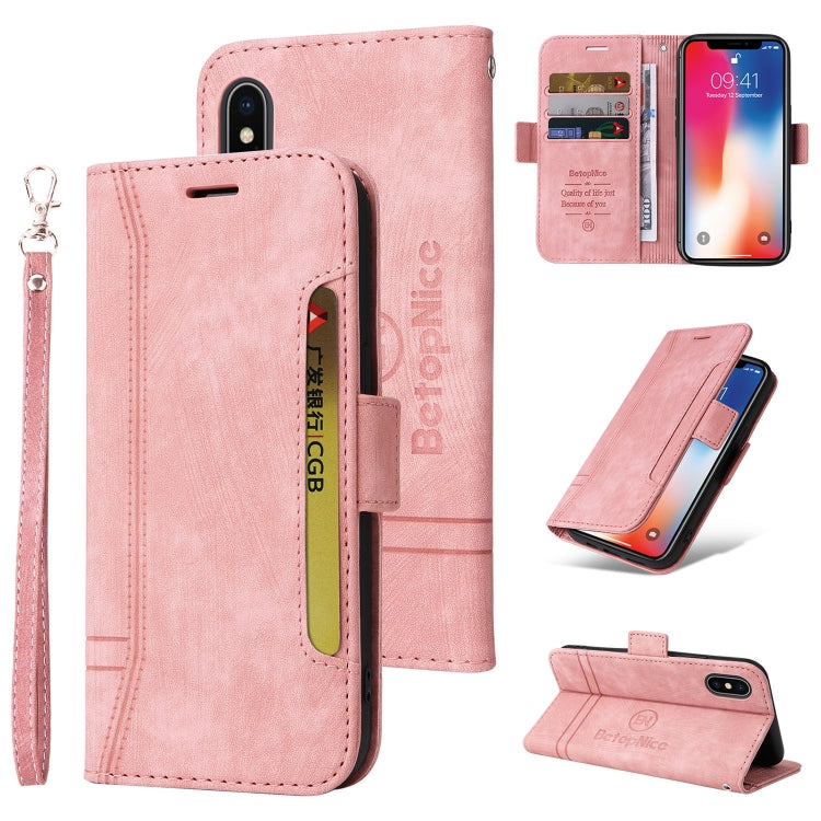 For iPhone XR BETOPNICE Dual-side Buckle Leather Phone Case