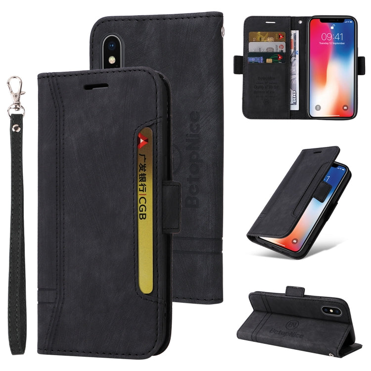 For iPhone XR BETOPNICE Dual-side Buckle Leather Phone Case