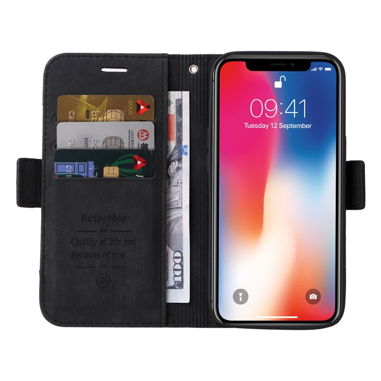 For iPhone XR BETOPNICE Dual-side Buckle Leather Phone Case