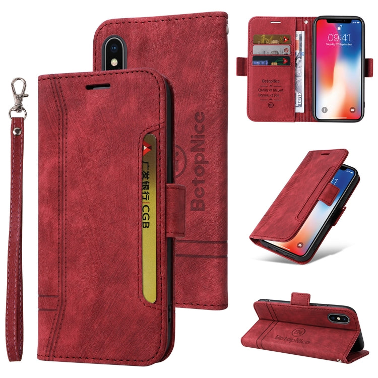 For iPhone XR BETOPNICE Dual-side Buckle Leather Phone Case