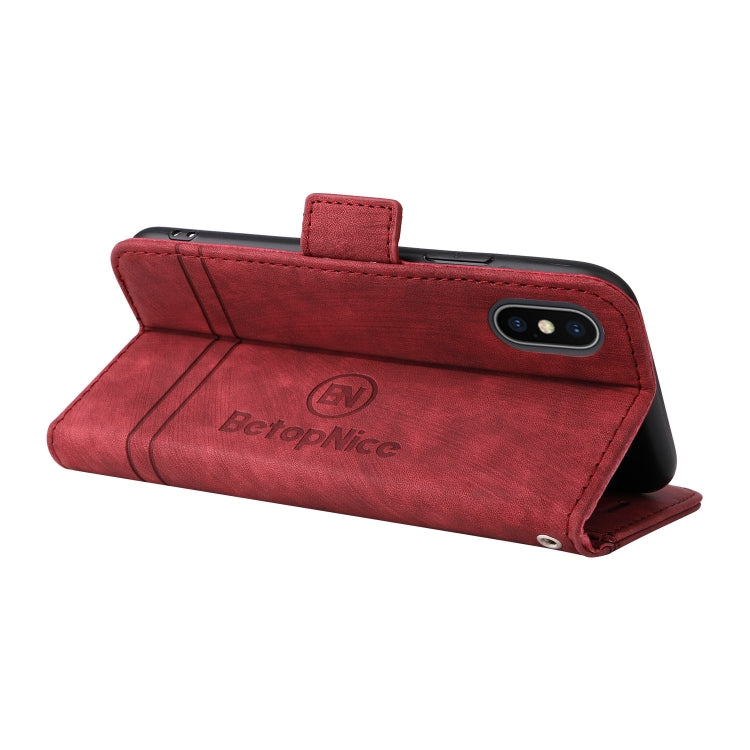 For iPhone XR BETOPNICE Dual-side Buckle Leather Phone Case