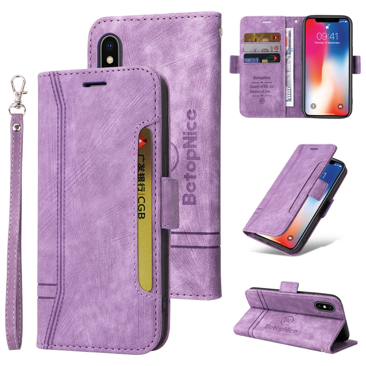 For iPhone XS Max BETOPNICE Dual-side Buckle Leather Phone Case
