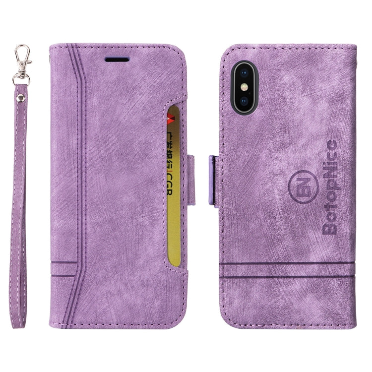 For iPhone XS Max BETOPNICE Dual-side Buckle Leather Phone Case