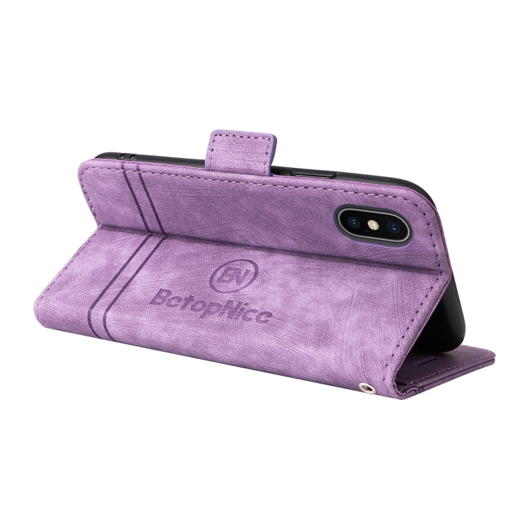 For iPhone XS Max BETOPNICE Dual-side Buckle Leather Phone Case