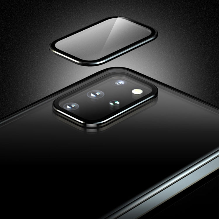 For Galaxy S20 Ultra Shockproof Double-sided Tempered Glass Magnetic Attraction Case with Black Camera Lens Protector Cover