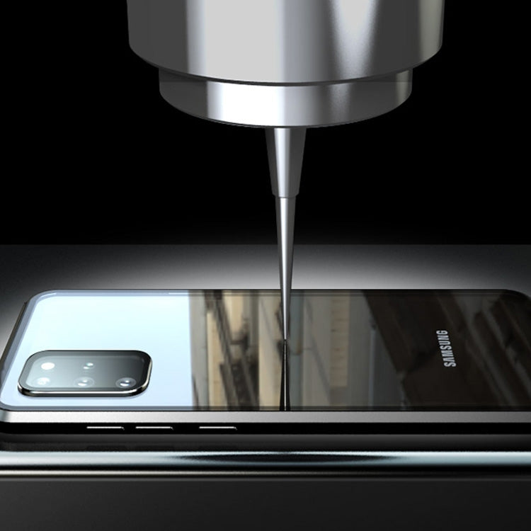 For Galaxy S20 Shockproof Double-sided Tempered Glass Magnetic Attraction Case with Black Camera Lens Protector Cover