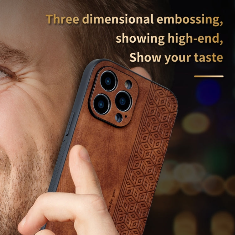 For iPhone 13 Pro Max AZNS 3D Embossed Skin Feel Phone Case