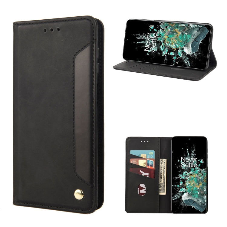 For OnePlus 10T Skin Feel Splicing Leather Phone Case