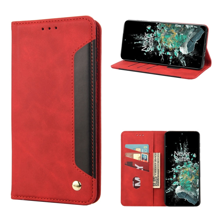 For OnePlus 10T Skin Feel Splicing Leather Phone Case