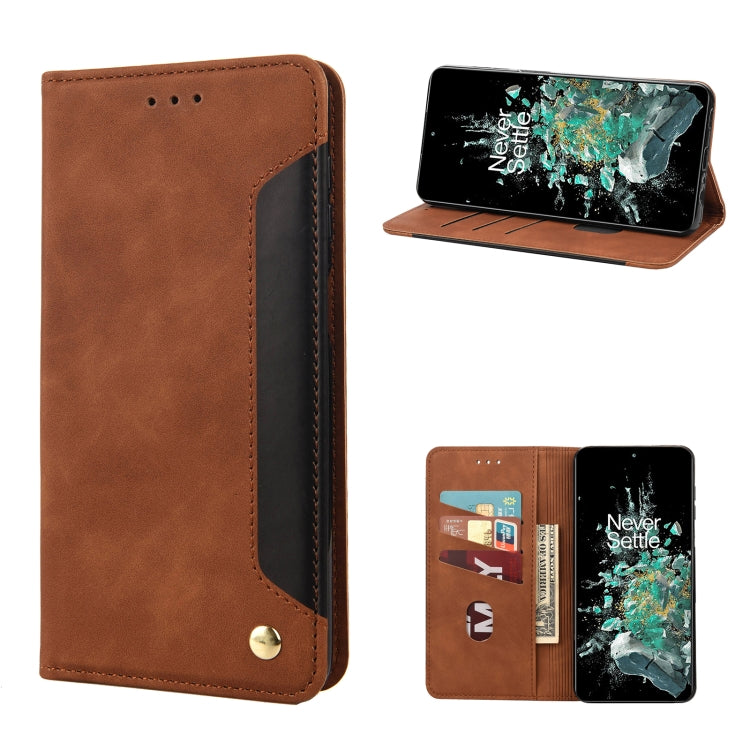 For OnePlus 10T Skin Feel Splicing Leather Phone Case
