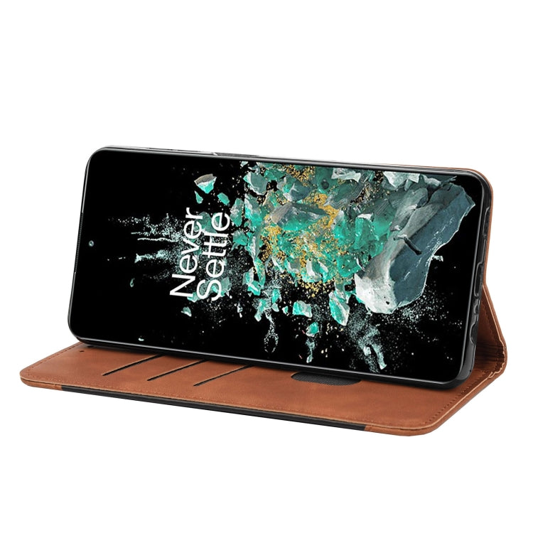 For OnePlus 10T Skin Feel Splicing Leather Phone Case