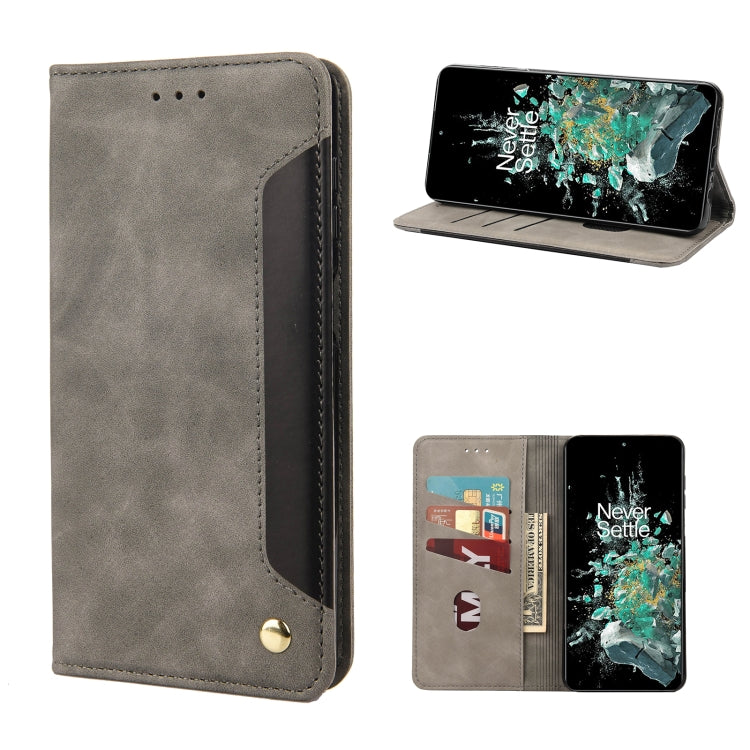 For OnePlus 10T Skin Feel Splicing Leather Phone Case