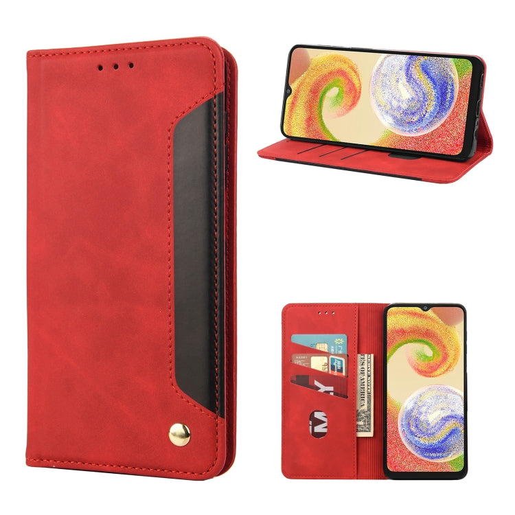 For Samsung Galaxy A04 Skin Feel Splicing Leather Phone Case