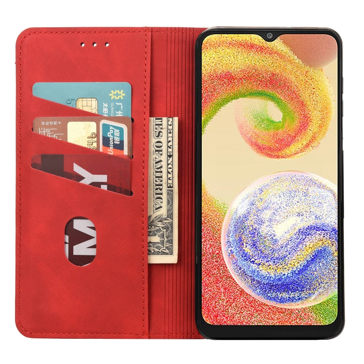 For Samsung Galaxy A04 Skin Feel Splicing Leather Phone Case