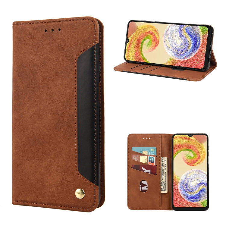 For Samsung Galaxy A04 Skin Feel Splicing Leather Phone Case