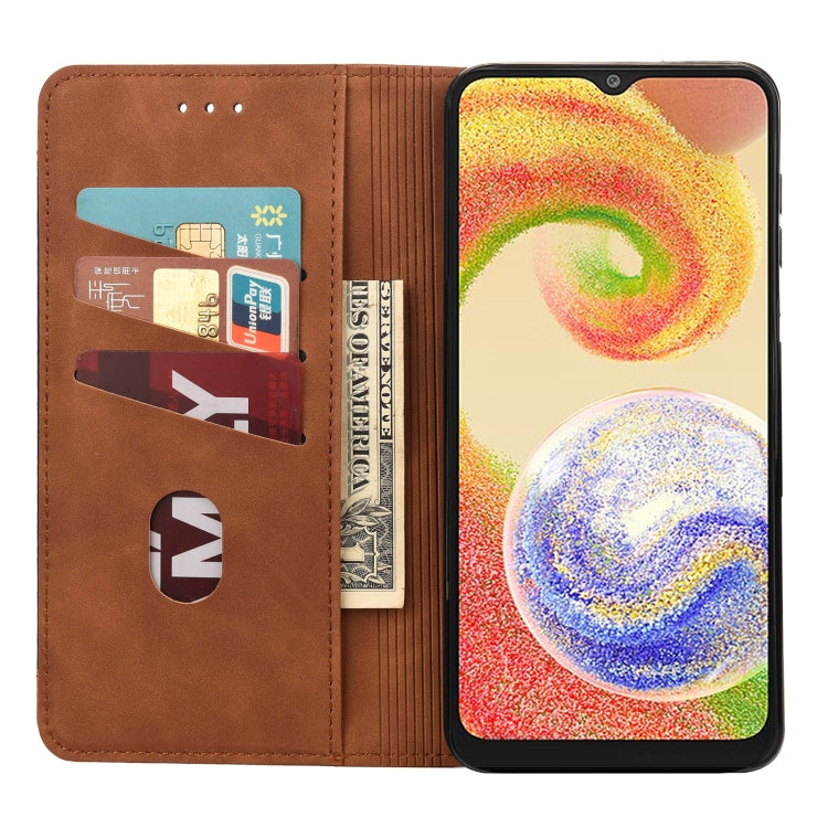 For Samsung Galaxy A04 Skin Feel Splicing Leather Phone Case