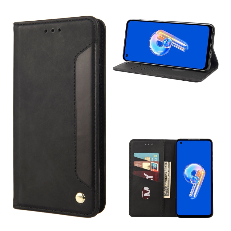 For Asus Zenfone 9 Skin Feel Splicing Leather Phone Case