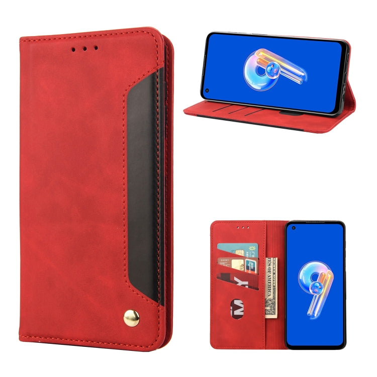 For Asus Zenfone 9 Skin Feel Splicing Leather Phone Case