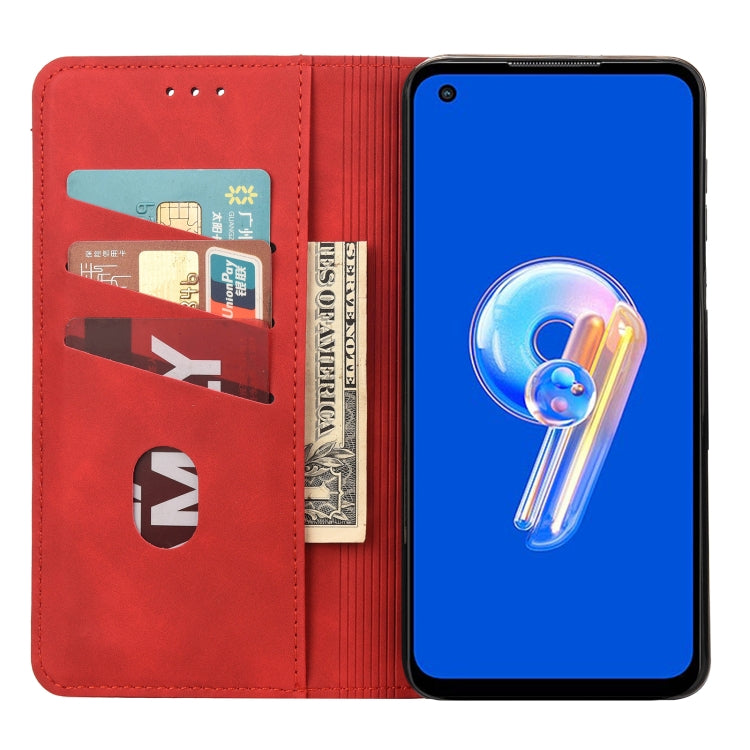 For Asus Zenfone 9 Skin Feel Splicing Leather Phone Case