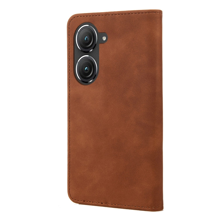 For Asus Zenfone 9 Skin Feel Splicing Leather Phone Case