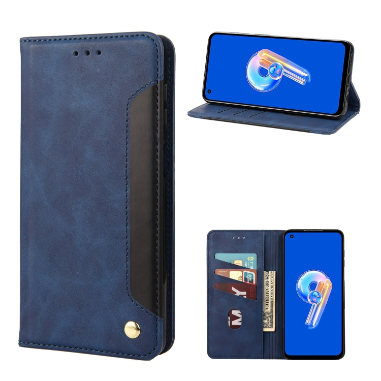 For Asus Zenfone 9 Skin Feel Splicing Leather Phone Case