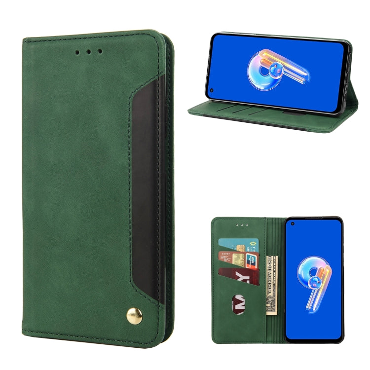 For Asus Zenfone 9 Skin Feel Splicing Leather Phone Case