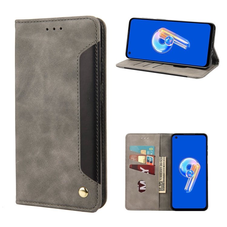 For Asus Zenfone 9 Skin Feel Splicing Leather Phone Case