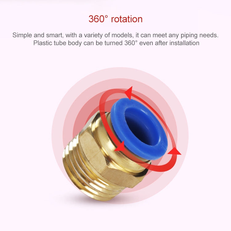 PC8-01 LAIZE 10pcs PC Male Thread Straight Pneumatic Quick Fitting Connector