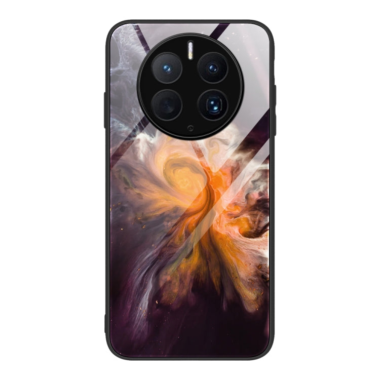 For Huawei Mate 50 Pro Marble Pattern Glass Protective Phone Case
