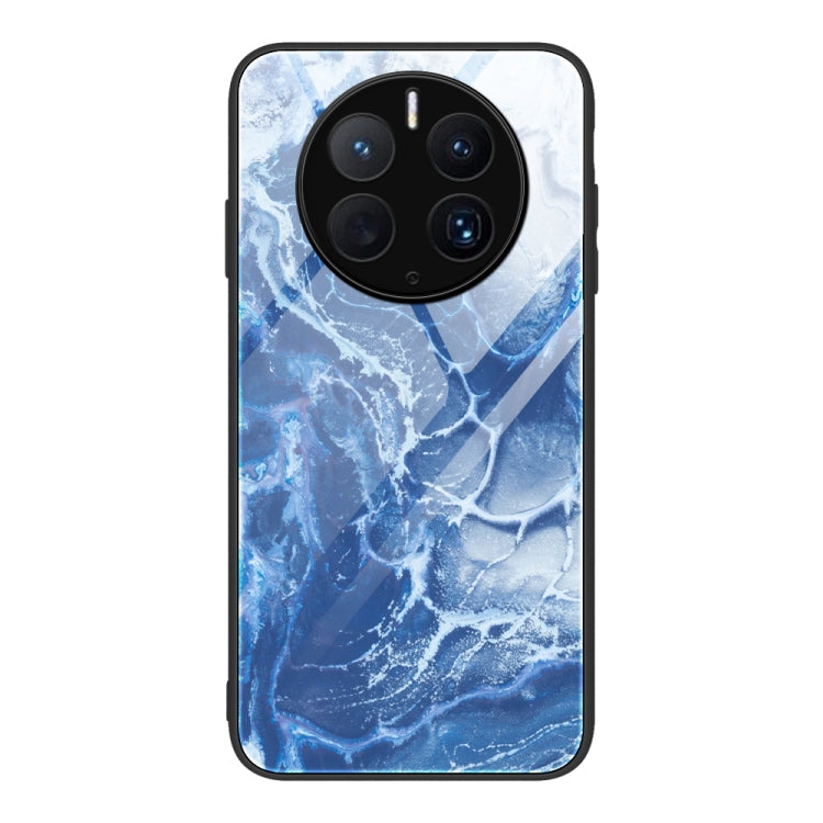 For Huawei Mate 50 Pro Marble Pattern Glass Protective Phone Case