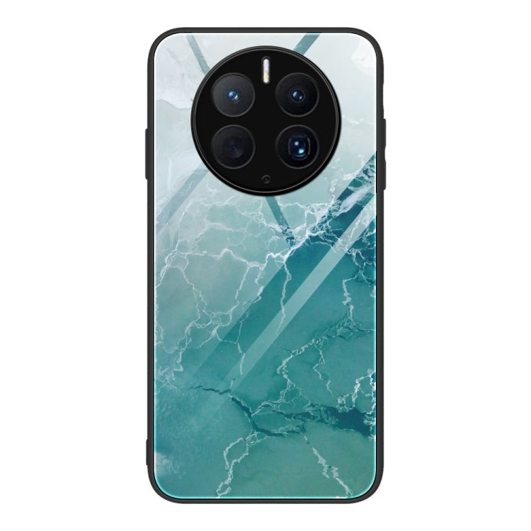 For Huawei Mate 50 Pro Marble Pattern Glass Protective Phone Case