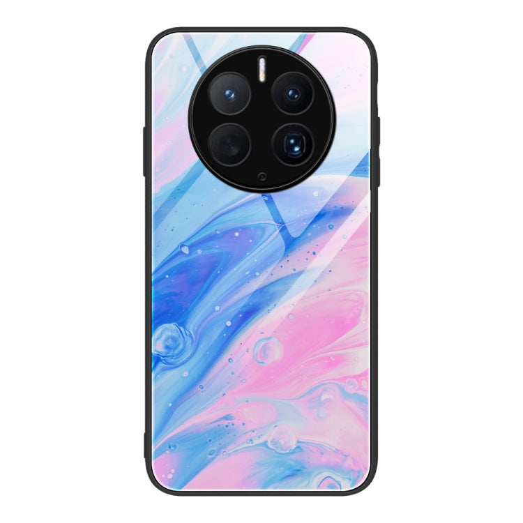 For Huawei Mate 50 Pro Marble Pattern Glass Protective Phone Case