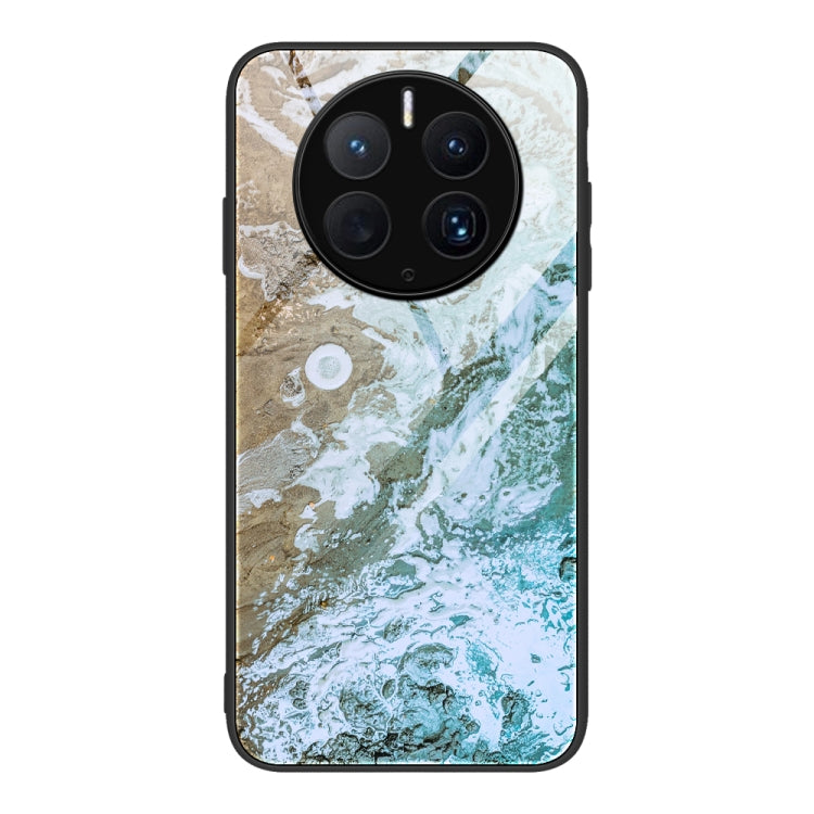 For Huawei Mate 50 Pro Marble Pattern Glass Protective Phone Case