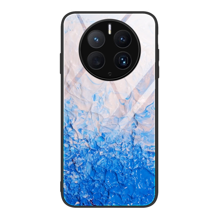 For Huawei Mate 50 Pro Marble Pattern Glass Protective Phone Case