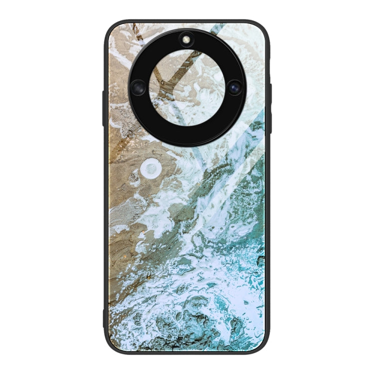 For Honor X40 Marble Pattern Glass Protective Phone Case