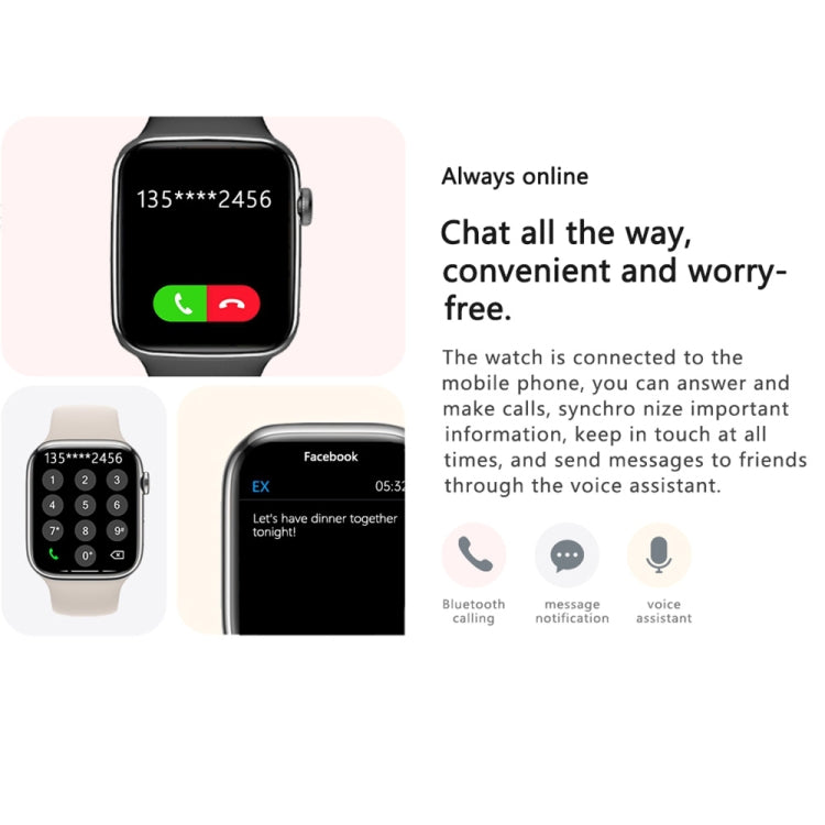 HAMTOD GT17 Max 1.85 inch Smart Watch, Support Voice Calling / Heart Rate / Blood Oxygen / NFC