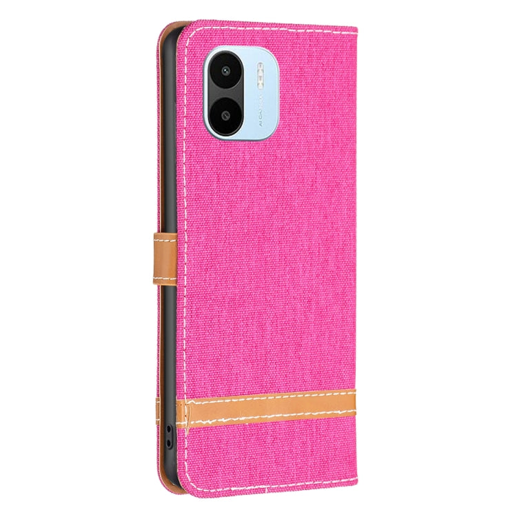 For Xiaomi Redmi A1 / A1+ Color Block Denim Texture Leather Phone Case