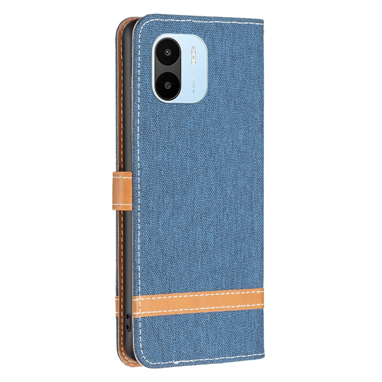 For Xiaomi Redmi A1 / A1+ Color Block Denim Texture Leather Phone Case