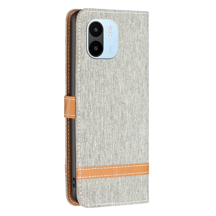For Xiaomi Redmi A1 / A1+ Color Block Denim Texture Leather Phone Case