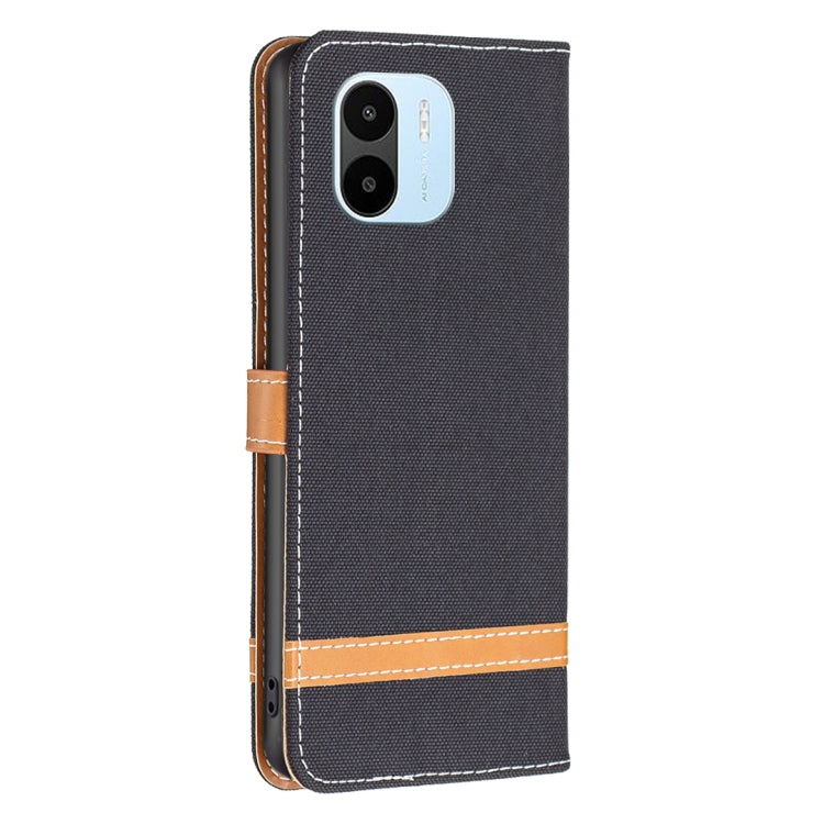 For Xiaomi Redmi A1 / A1+ Color Block Denim Texture Leather Phone Case