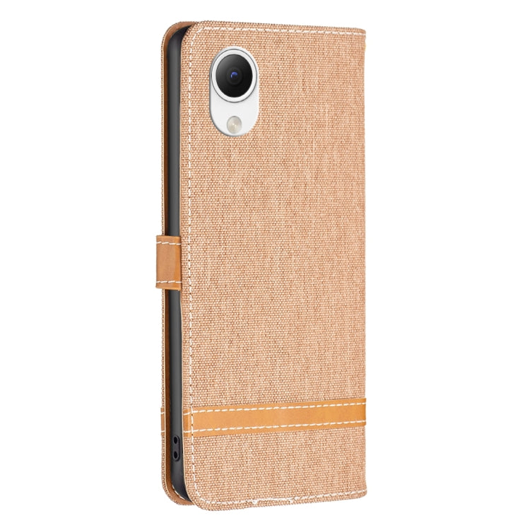 For Samsung Galaxy A23e 5G Color Block Denim Texture Leather Phone Case