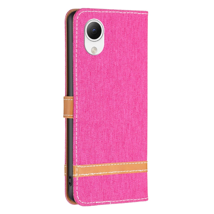 For Samsung Galaxy A23e 5G Color Block Denim Texture Leather Phone Case