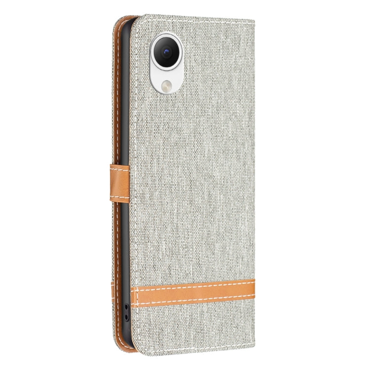 For Samsung Galaxy A23e 5G Color Block Denim Texture Leather Phone Case