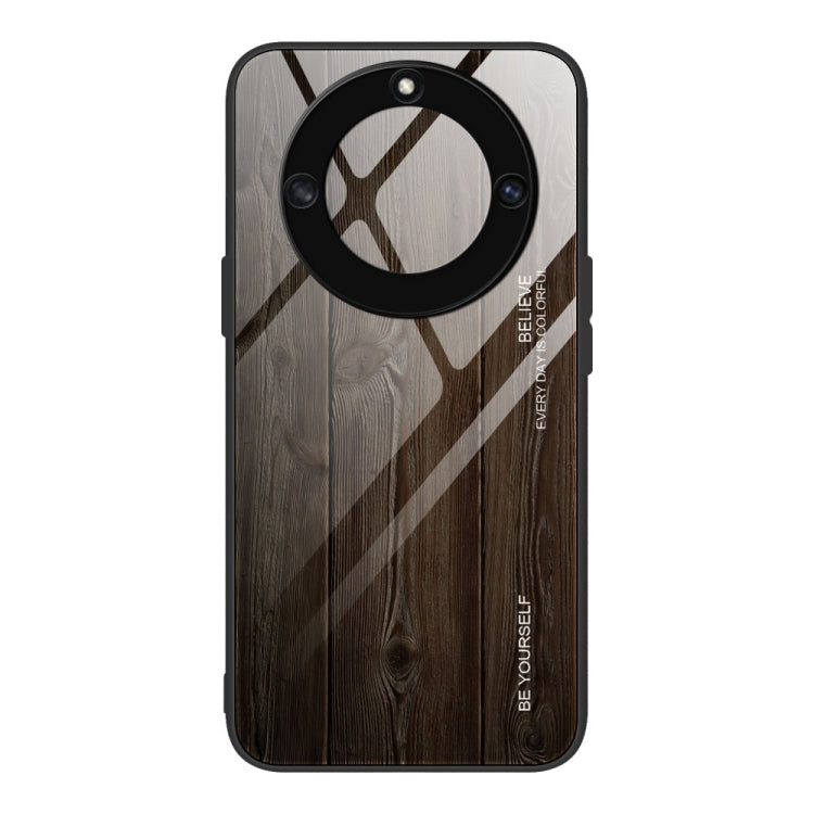 For Honor X40 Wood Grain Glass Phone Case