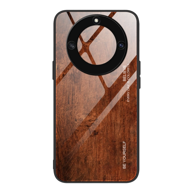 For Honor X40 Wood Grain Glass Phone Case