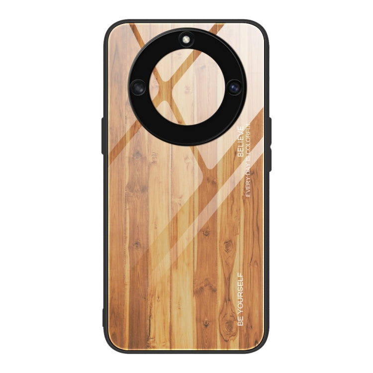 For Honor X40 Wood Grain Glass Phone Case