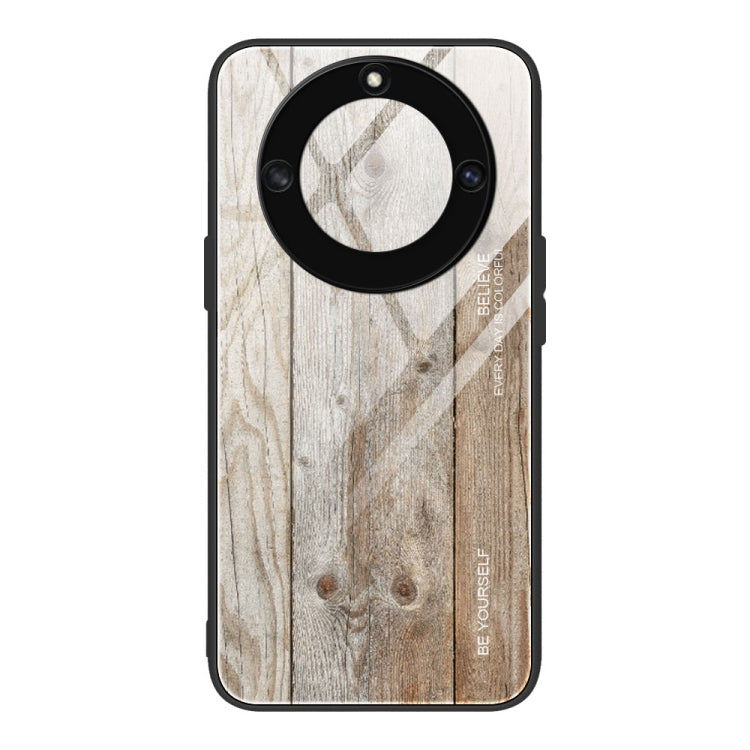 For Honor X40 Wood Grain Glass Phone Case