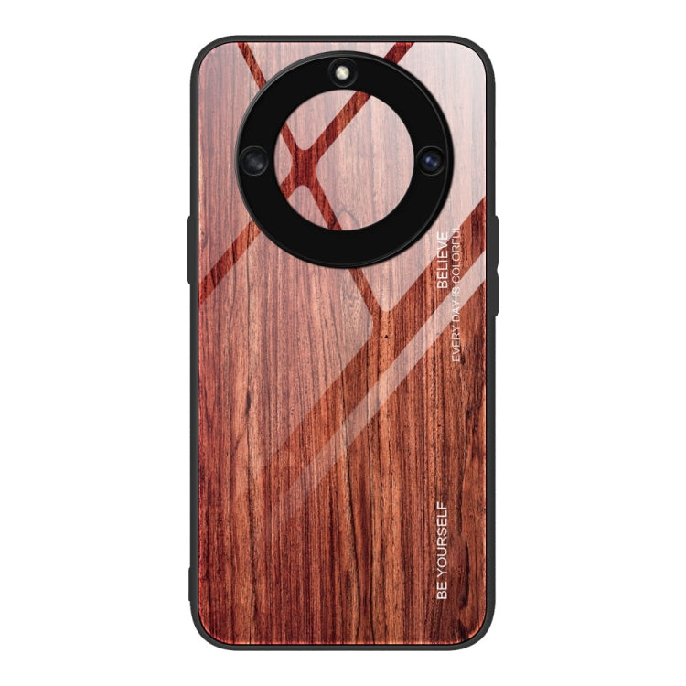 For Honor X40 Wood Grain Glass Phone Case