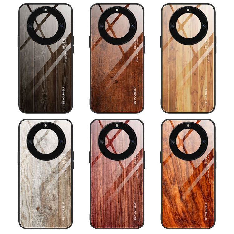 For Honor X40 Wood Grain Glass Phone Case